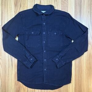 Buck Mason Shirt Mens X-Small Black Button Up Long Sleeve Utility Workwear